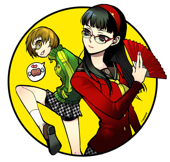 satonaka chie and amagi yukiko (persona and 1 more) drawn by ocomo