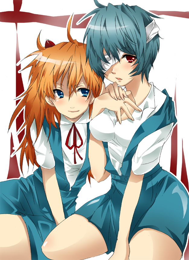 souryuu asuka langley and ayanami rei (neon genesis evangelion and 1 more) drawn by shouno_kotarou