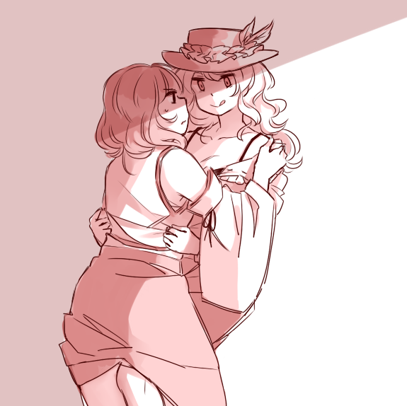 jacket girl and label girl (touhou and 1 more) drawn by nekolina