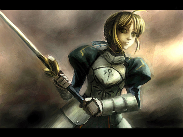 artoria pendragon and saber (fate and 1 more) drawn by oisin