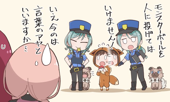 eevee, hikawa sayo, hikawa hina, uehara himari, udagawa tomoe, and 4 more (pokemon and 3 more) drawn by toto_nemigi