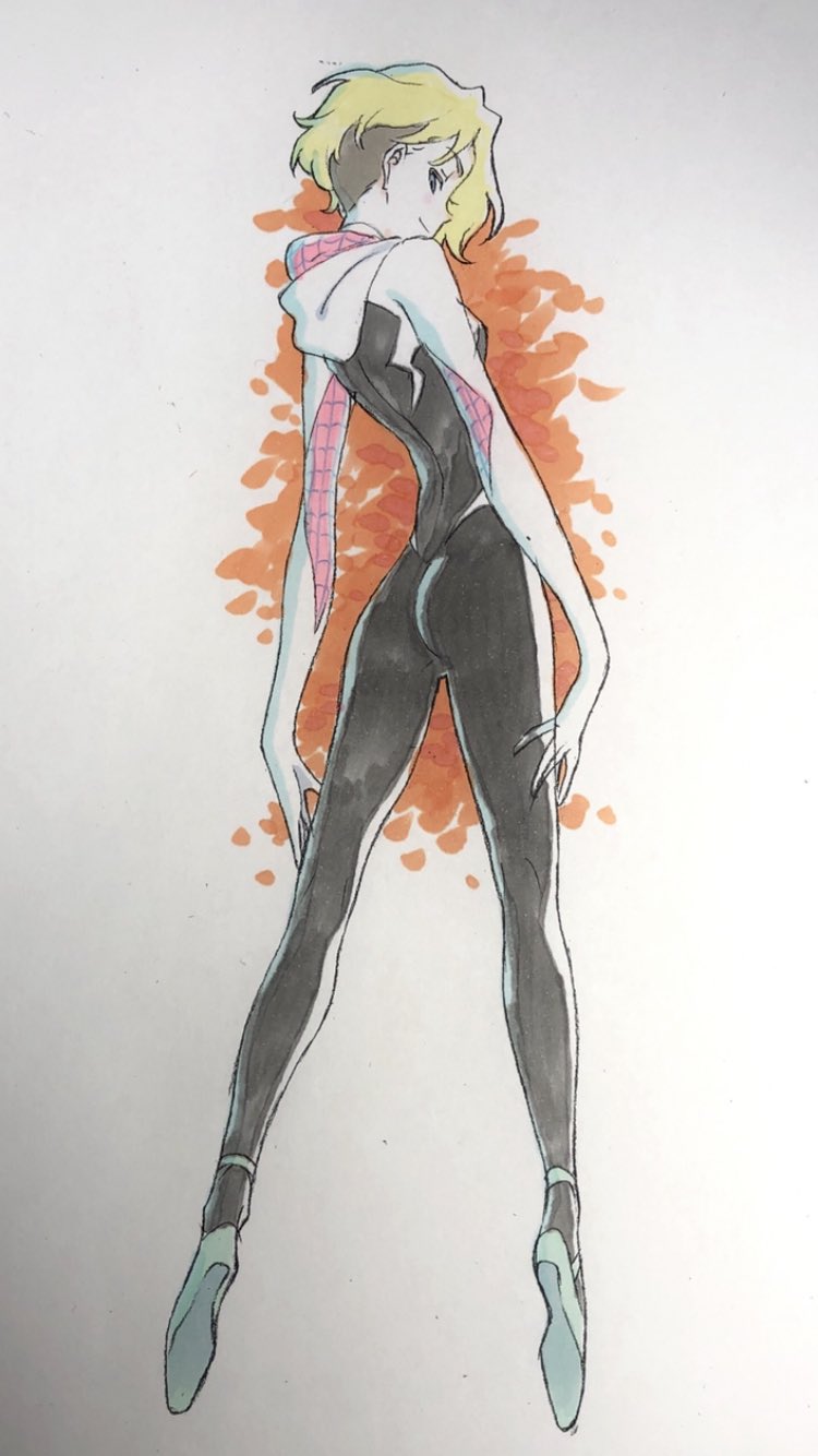 spider-gwen and gwen stacy (marvel and 3 more) drawn by iseki_shuuichi