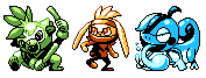 raboot, drizzile, and thwackey (pokemon and 1 more) drawn by pat_attackerman