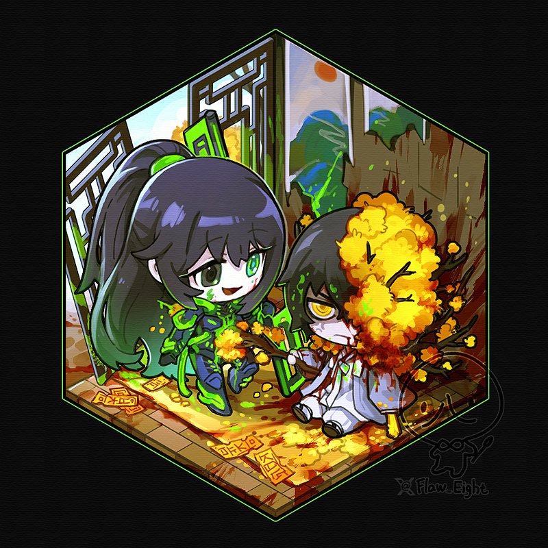yi sang and hong lu (project moon and 1 more) drawn by flaw_eight