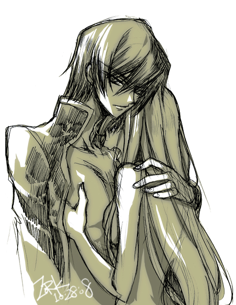 c.c. and lelouch vi britannia (code geass) drawn by creayus