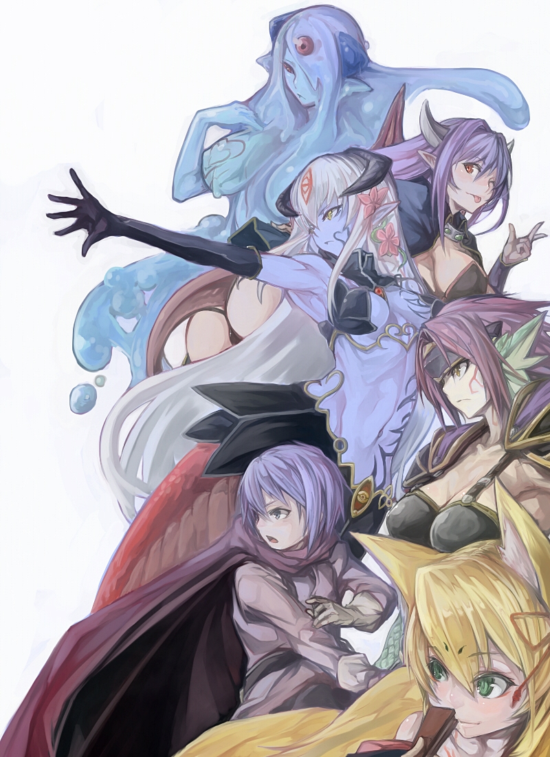 luka, alipheese fateburn xvi, tamamo, alma elma, granberia, and 1 more (mon-musu quest!) drawn by nuppehofu_(nibuta)