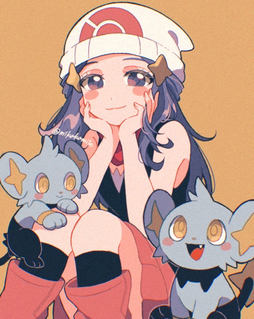 dawn and shinx (pokemon and 1 more) drawn by mikakami1e