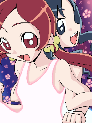kurumi erika and hanasaki tsubomi (precure and 1 more) drawn by gachon_jirou