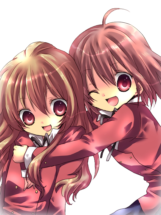aisaka taiga and kushieda minori (toradora!) drawn by kosuzume