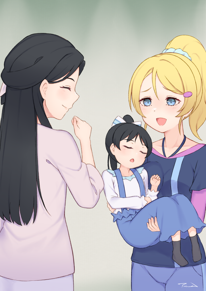 ayase eli, hazuki ren, and hazuki hana (love live! and 2 more) drawn by akisaka_akira