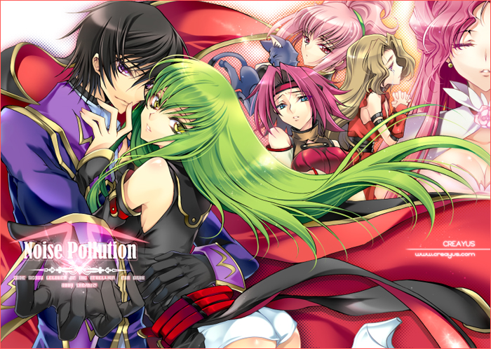 c.c., lelouch vi britannia, kouzuki kallen, nunnally vi britannia, euphemia li britannia, and 3 more (code geass) drawn by creayus