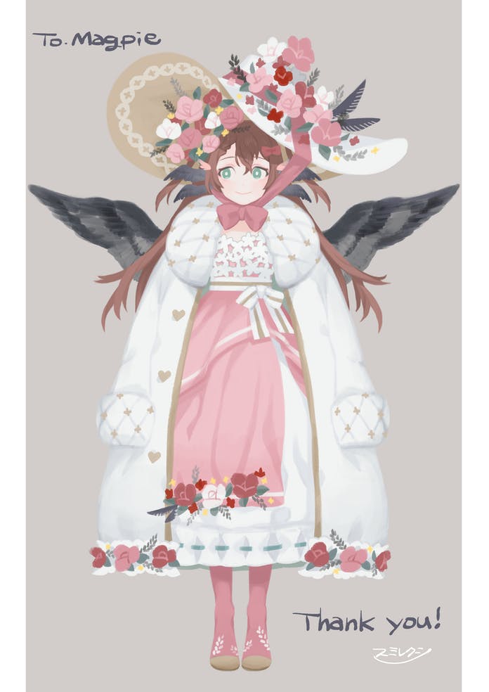magpie (indie virtual youtuber) drawn by sumire_kushi