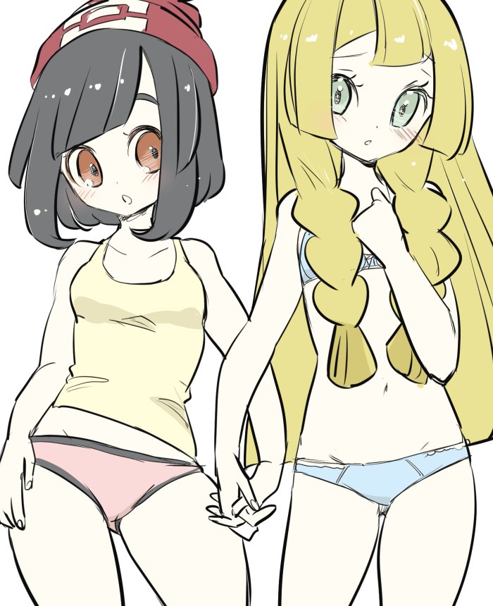 lillie and selene (pokemon and 1 more) drawn by chorimokki