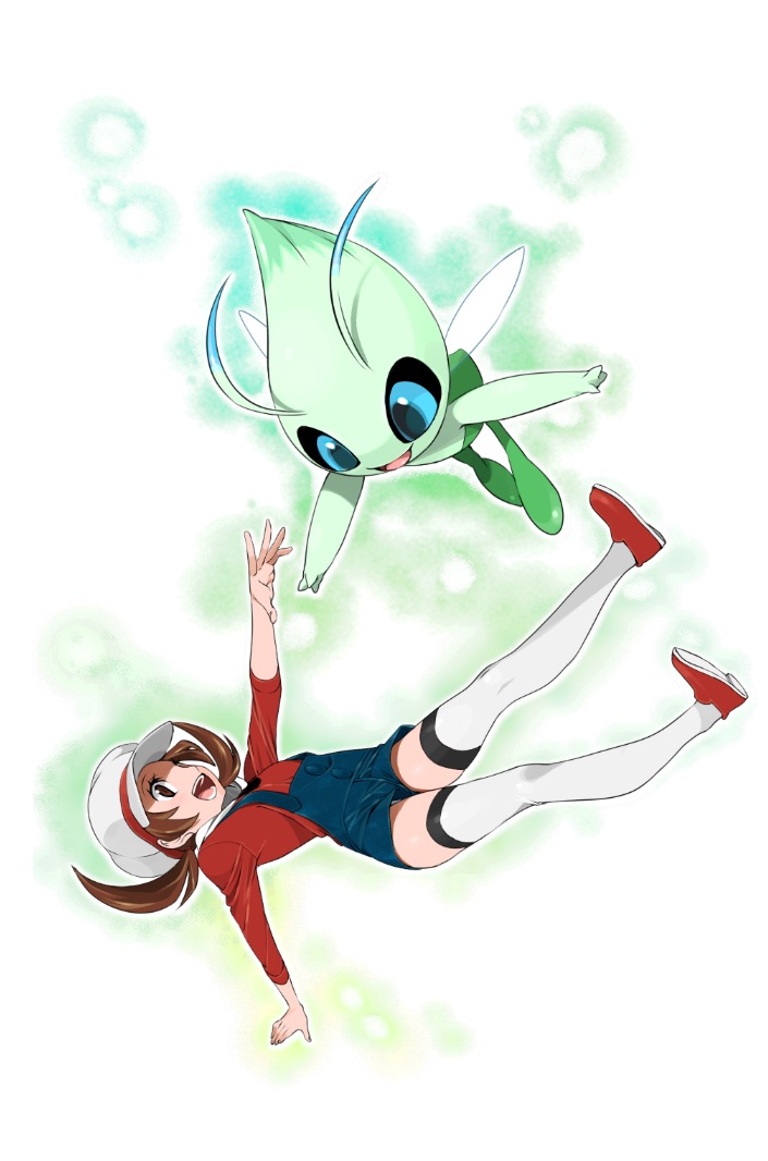 lyra and celebi (pokemon) drawn by agemono