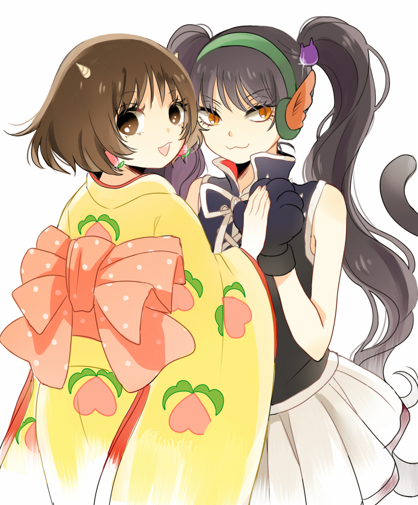 peach maki and miki (hoozuki no reitetsu) drawn by yuu_(chucooooo)