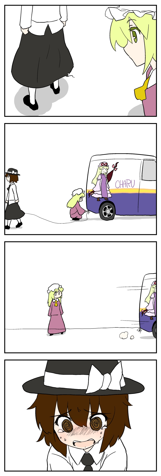 yakumo yukari, usami renko, and maribel hearn (touhou) drawn by azumaya_toushirou