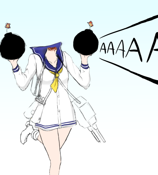 yukikaze and beheaded kamikaze (kantai collection and 1 more) drawn by juusui_toshio