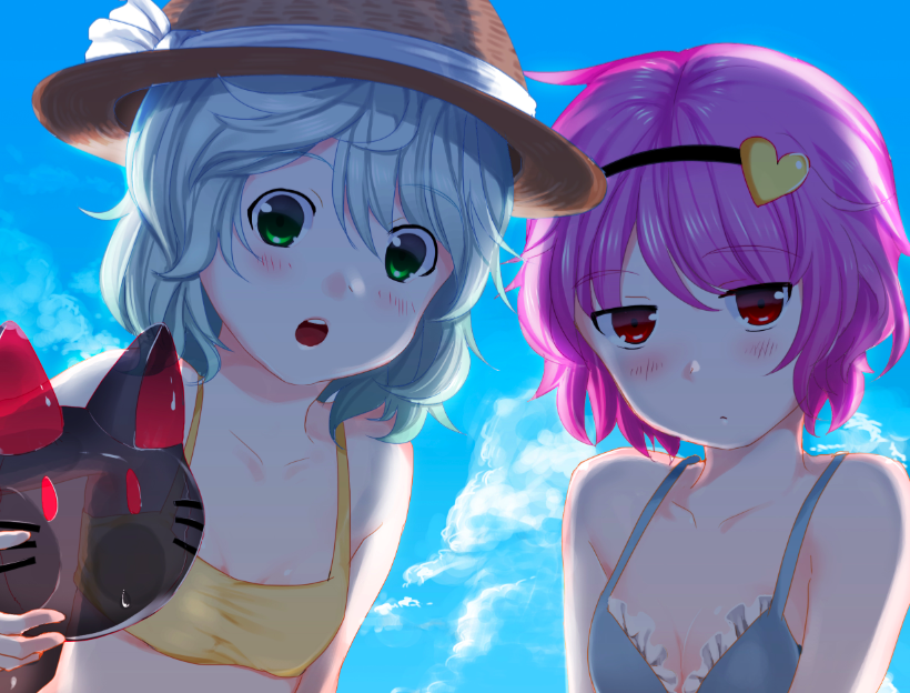komeiji koishi, komeiji satori, and kaenbyou rin (touhou) drawn by curry_man