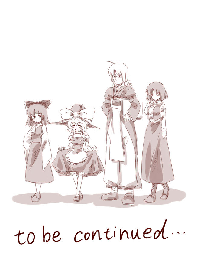 hakurei reimu, kirisame marisa, kazami yuuka, and morichika rinnosuke (touhou) drawn by amazon_(taitaitaira)