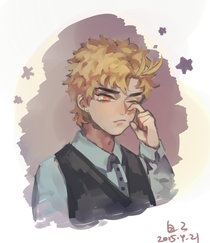 dio brando (jojo no kimyou na bouken and 1 more) drawn by baiyishaonian_huam