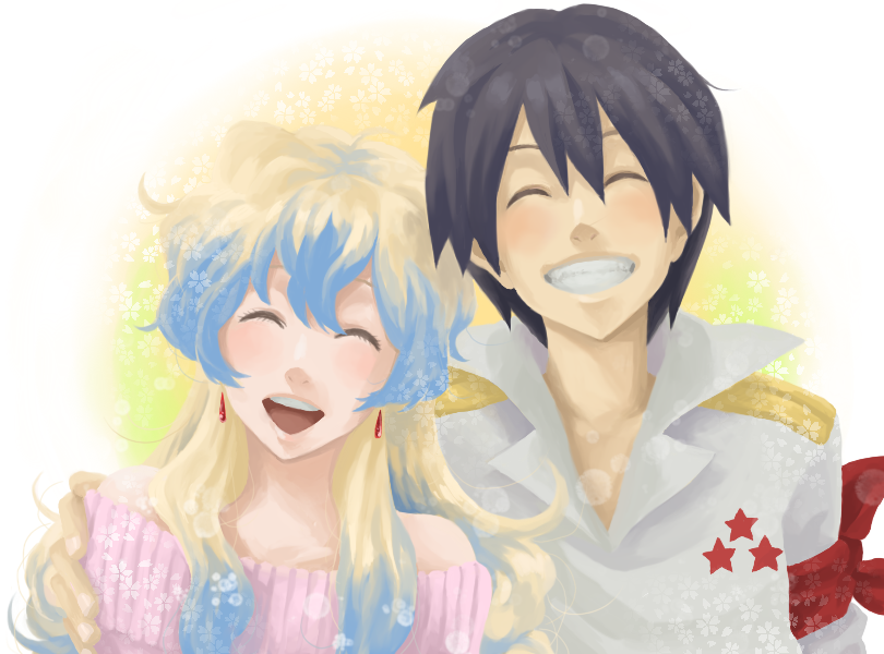 nia teppelin and simon (tengen toppa gurren lagann) drawn by mosako