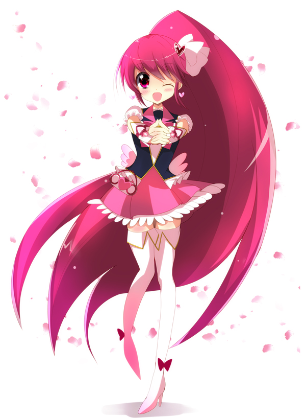 aino megumi and cure lovely (precure and 1 more) drawn by haru_(nature_life)