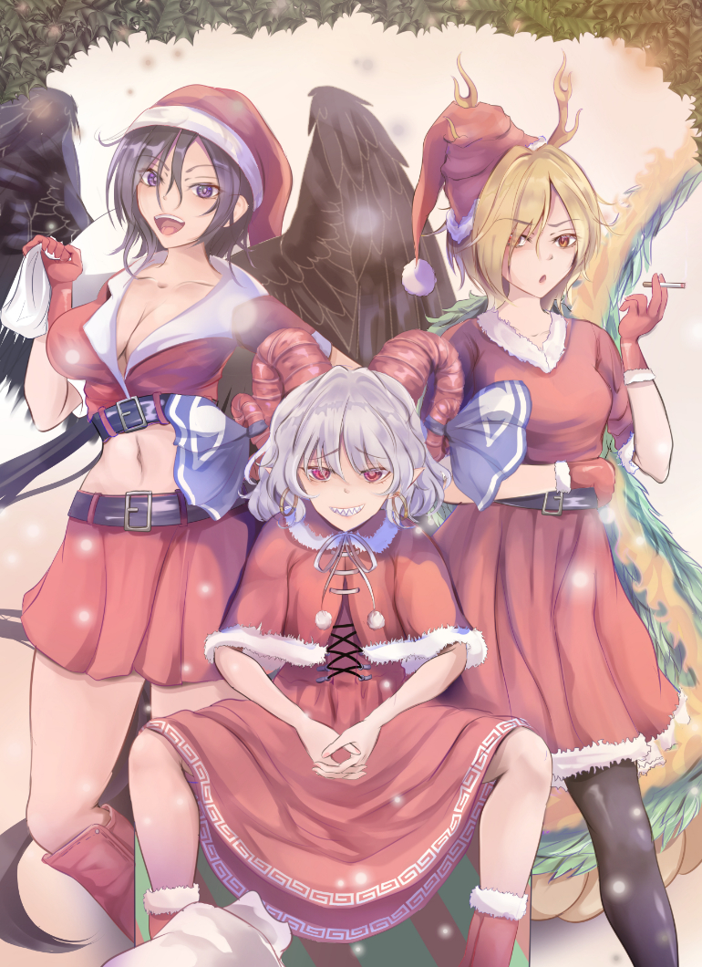 kicchou yachie, kurokoma saki, and toutetsu yuuma (touhou) drawn by niradama_(nira2ratama)