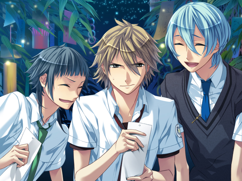 kinose azusa, kanakubo homare, and miyaji ryunosuke (starry sky) drawn by kazuaki