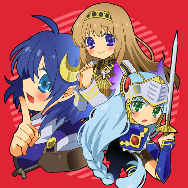 rena lanford, lenneth valkyrie, and alicia (star ocean and 4 more) drawn by shuragyoku_mami