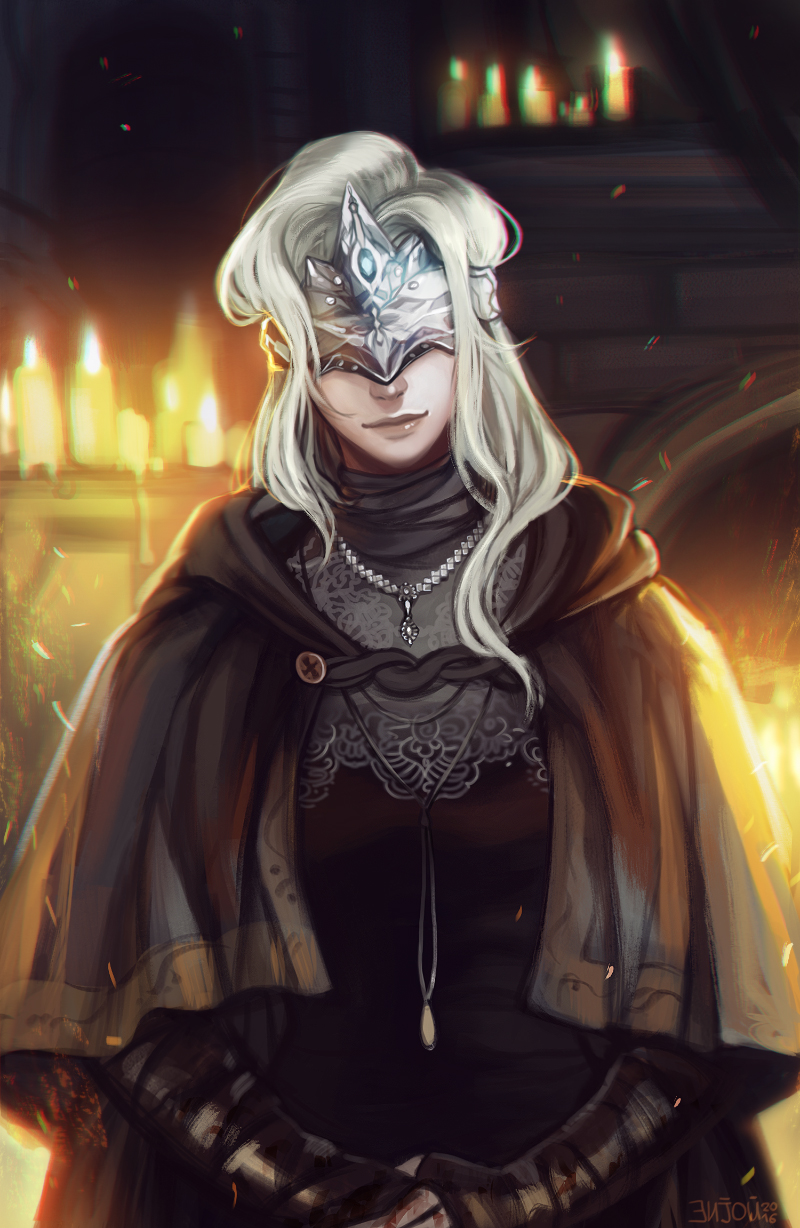 fire keeper (dark souls and 1 more) drawn by natasha_(enijoi)