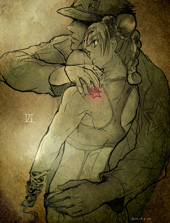 kujo jotaro and kujo jolyne (jojo no kimyou na bouken and 1 more) drawn by koto_(artr)