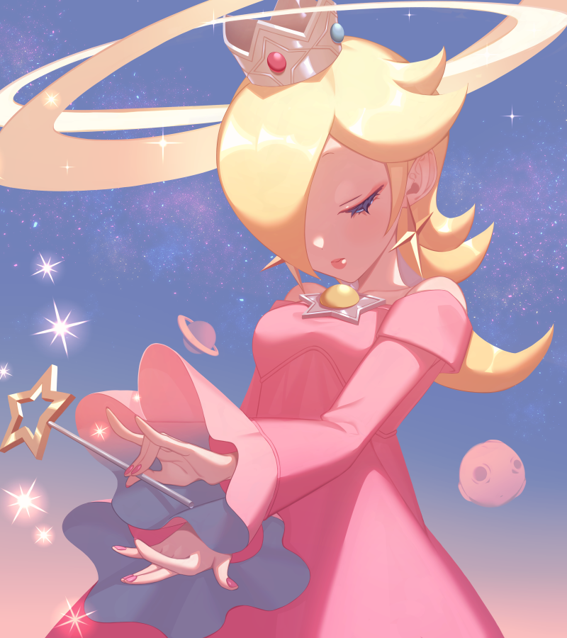 rosalina (mario and 1 more) drawn by miri_(cherryjelly)