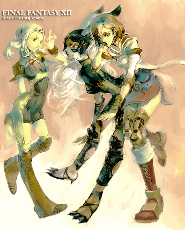 fran, penelo, and ashelia b'nargin dalmasca (final fantasy and 1 more) drawn by mos