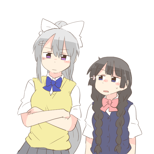 tsukino mito and higuchi kaede (nijisanji) drawn by rebecca_(keinelove)