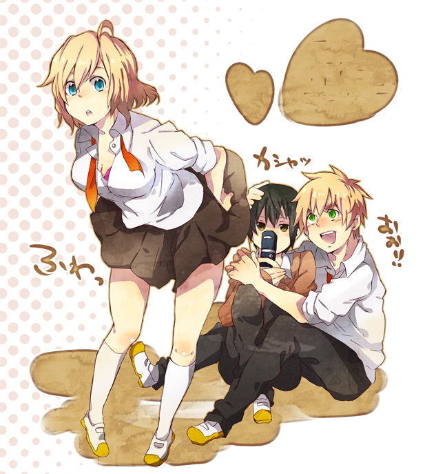 united kingdom, japan, and america (axis powers hetalia) drawn by komura