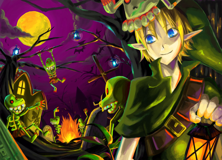 link, young link, and stalchild (the legend of zelda and 1 more)