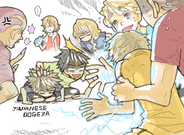 barnaby brooks jr., kaburagi t. kotetsu, ivan karelin, huang pao-lin, karina lyle, and 3 more (tiger & bunny) drawn by ina_(gonsora)