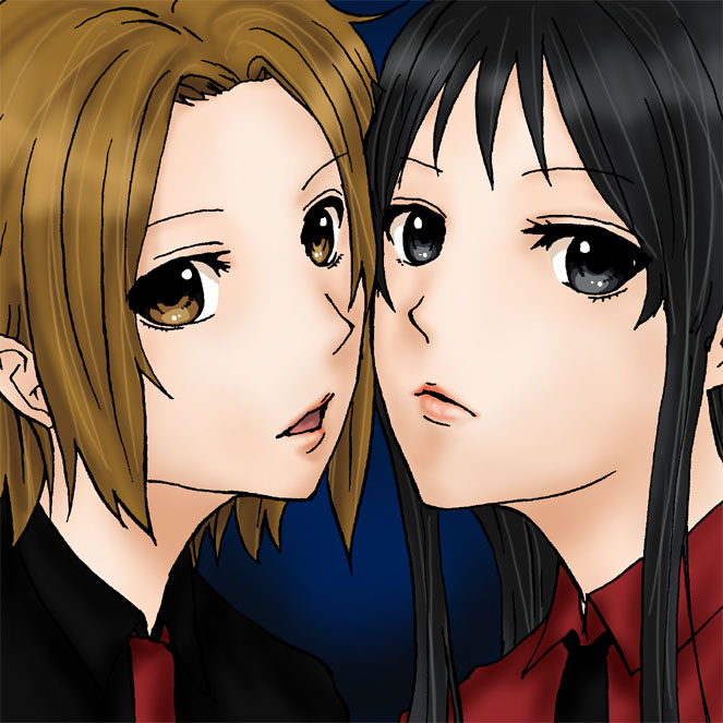 akiyama mio and tainaka ritsu (k-on!) drawn by murasaki_tooka