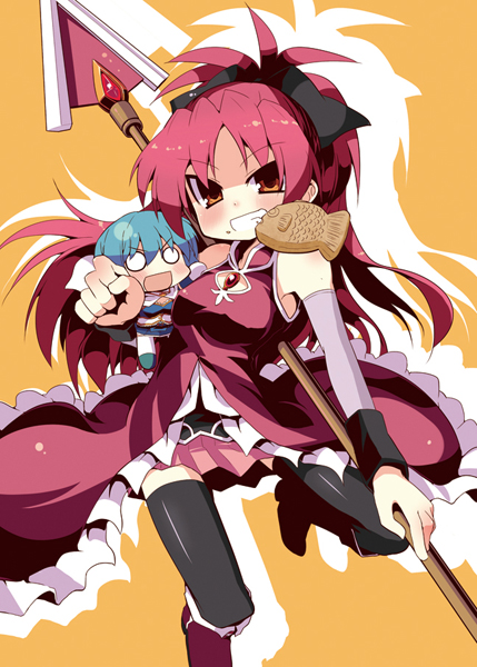 miki sayaka and sakura kyoko (mahou shoujo madoka magica) drawn by nanateru