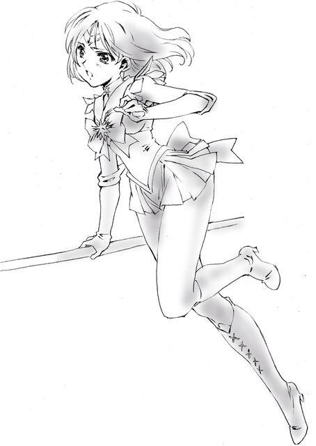 tomoe hotaru and sailor saturn (bishoujo senshi sailor moon) drawn by moriguchi_nao_(naonao)