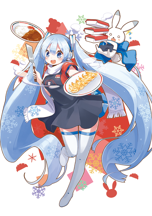 hatsune miku, yuki miku, and rabbit yukine (vocaloid) drawn by dera_fury