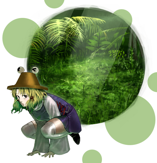 moriya suwako and pyonta (touhou) drawn by sakamoto_kengo