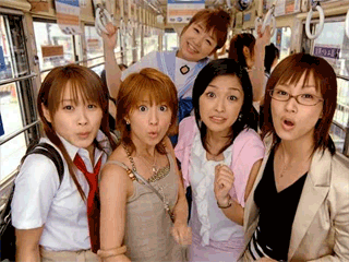 yaguchi mari, kago ai, takahashi ai, ishikawa rika, and fujimoto miki (morning musume)