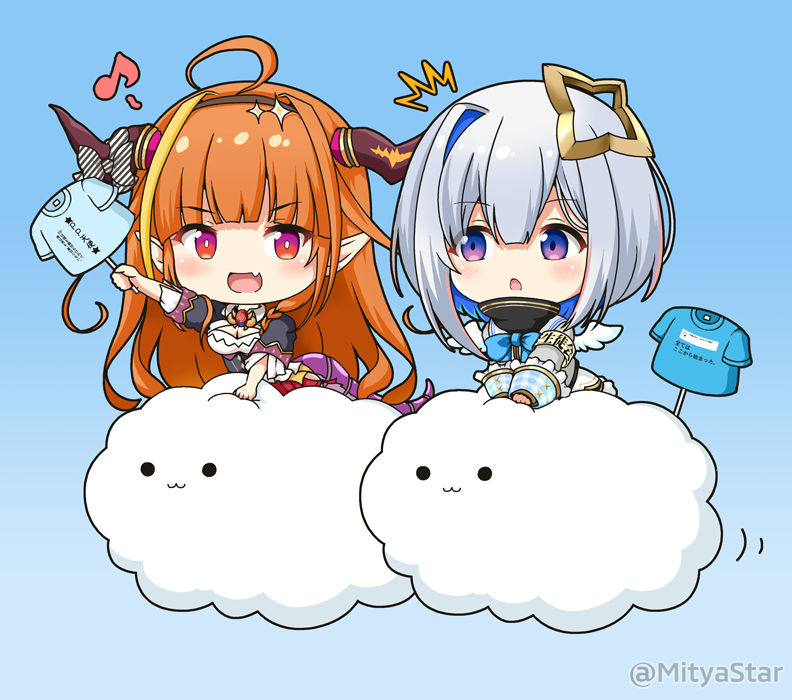 amane kanata and kiryu coco (hololive) drawn by mitya