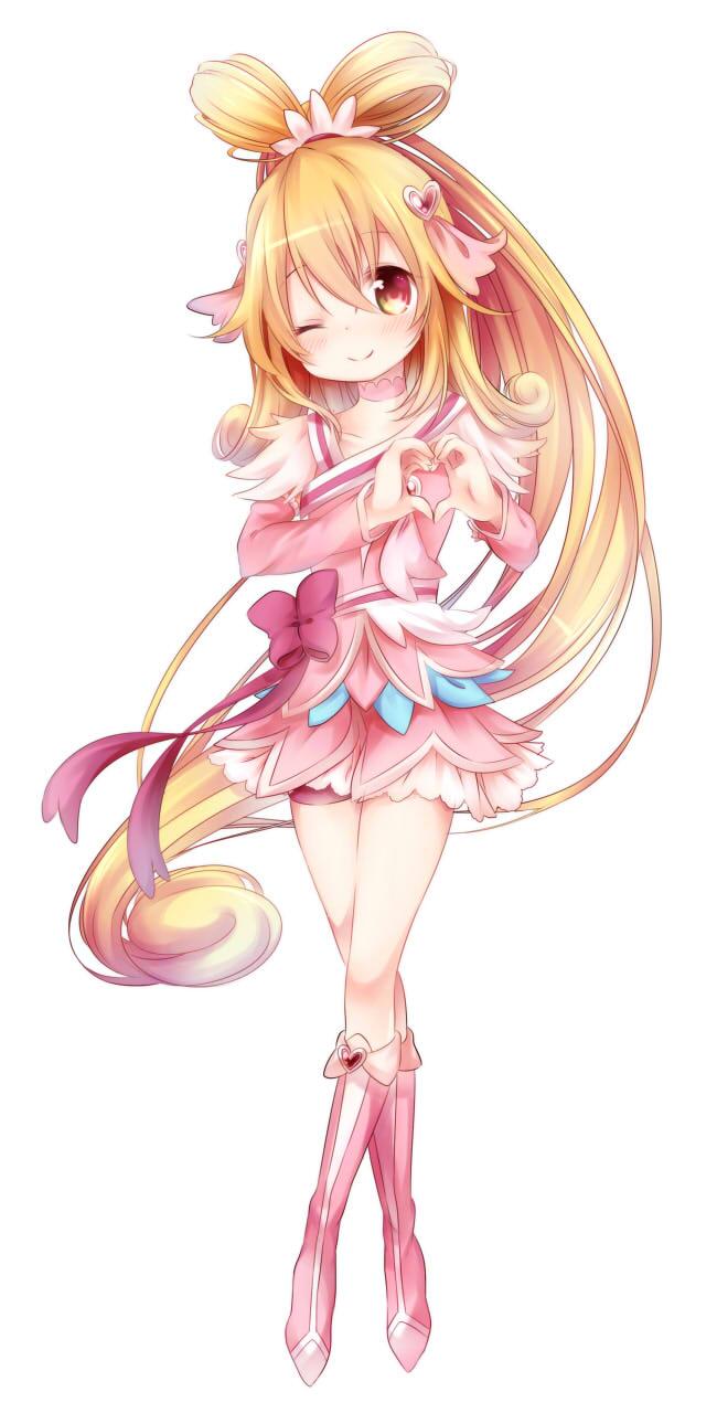 aida mana and cure heart (precure and 1 more) drawn by kofa_(ikyurima)