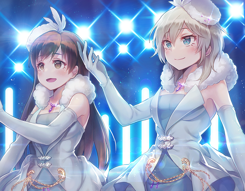 nitta minami and anastasia (idolmaster and 1 more) drawn by g.t