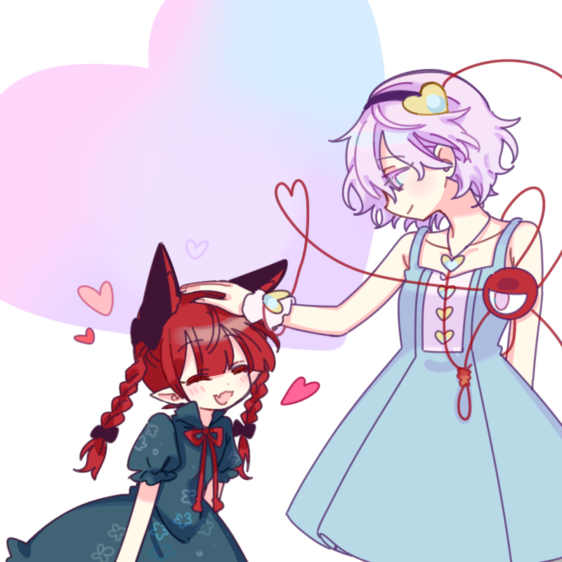 komeiji satori and kaenbyou rin (touhou) drawn by de17a