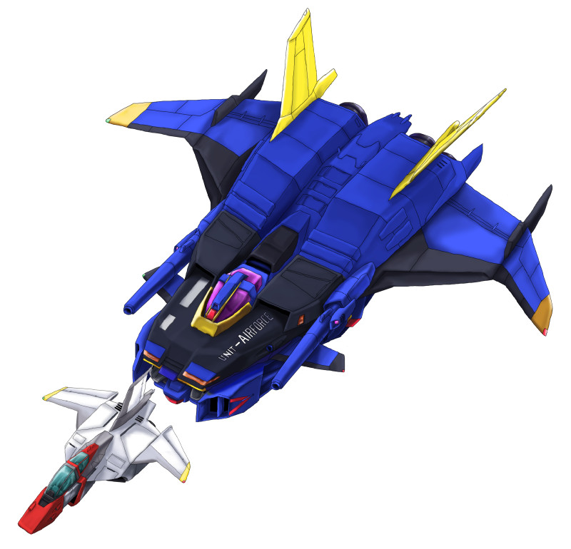 core fighter and gundam gt-four (gundam and 1 more) drawn by .hum