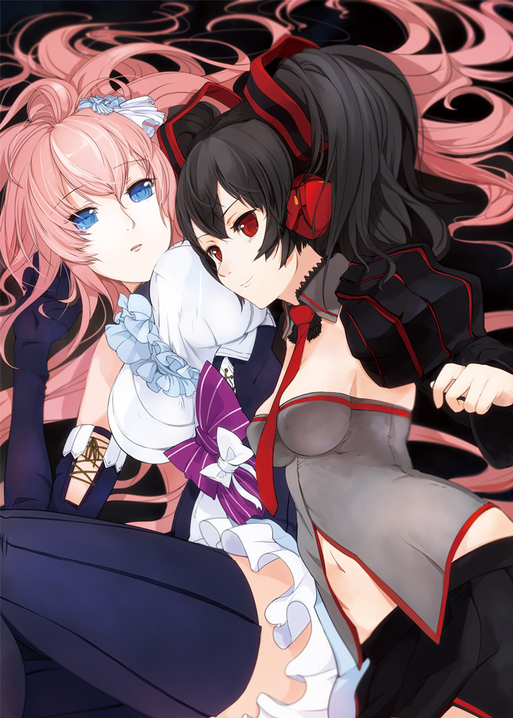 megurine luka and zatsune miku (vocaloid) drawn by pupps