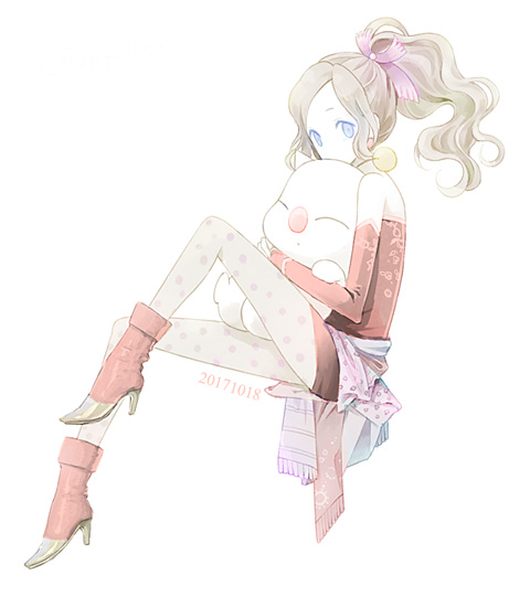 terra branford, moogle, and mog (final fantasy and 2 more) drawn by mii_(aad378)
